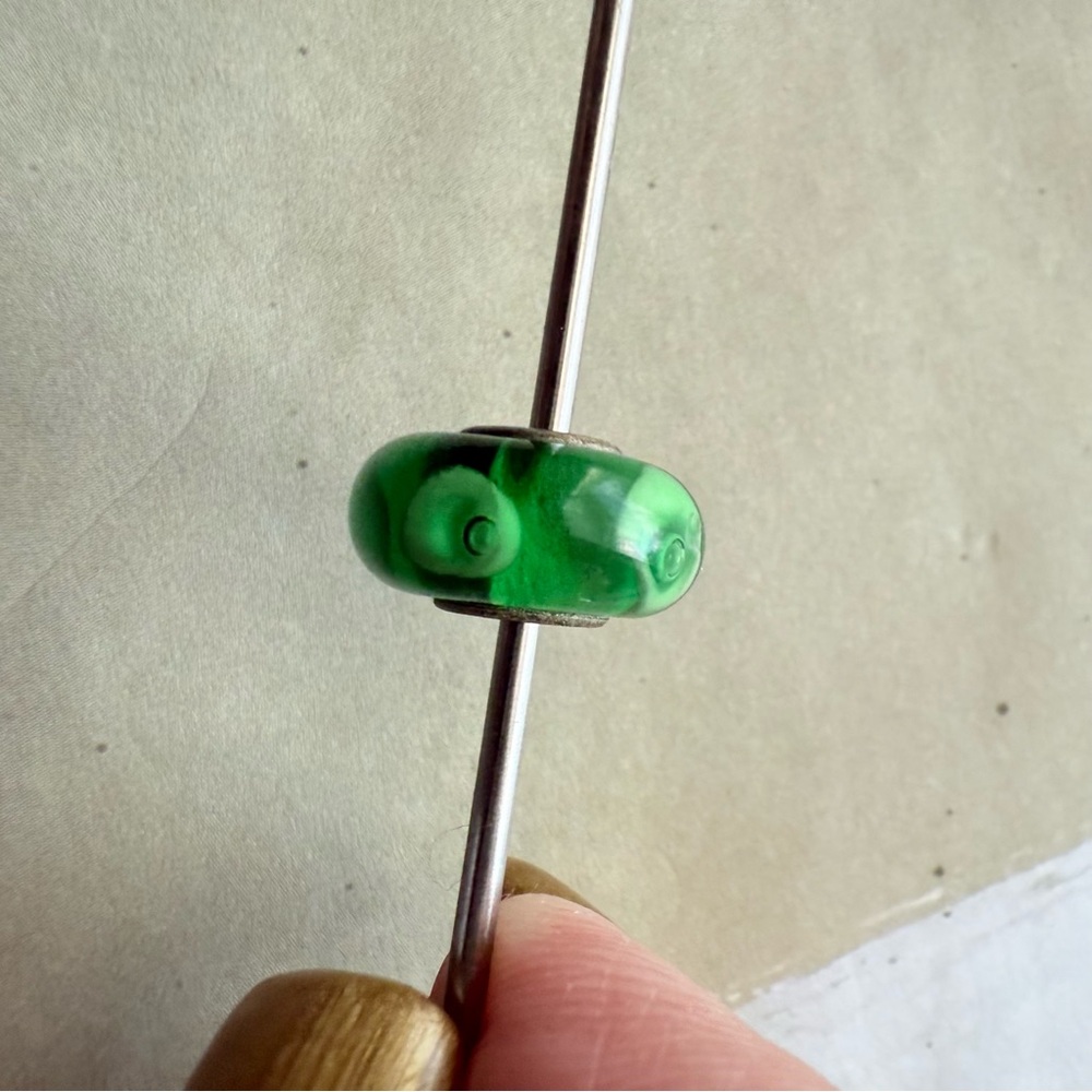 Elegant Green Glass Bead Charm